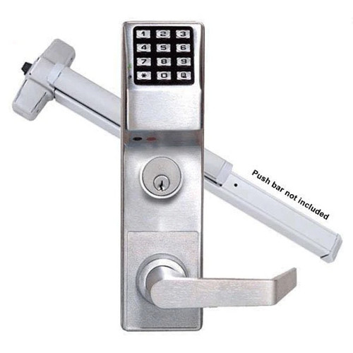 Alarm Lock Trilogy ETDLS1G Panic Exit Trim Keypad Digital Lock With Audit Trail, 26D Satin Chrome
