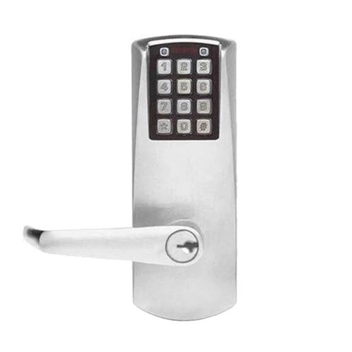 E-Plex E201UXS Electronic Push Button Exit Trim Lever, Schlage 'C' Keyway, 26D Satin Chrome, Grade 1
