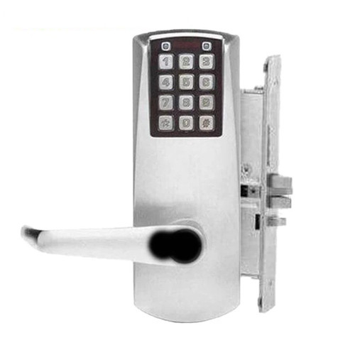 E-Plex E2066B Electronic Push Button Mortise Lever Lock, SFIC, 2-3/4" Backset, 626 Satin Chrome, Grade 1