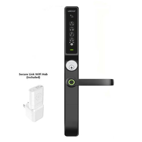 Lockly Guard Defender 238LM Biometric Electronic Lever Set, Entry/Exit Mortise Doorman Edition, RFID, Fingerprint Reader, Wi-Fi Bluetooth APP Controlled, Matte Black