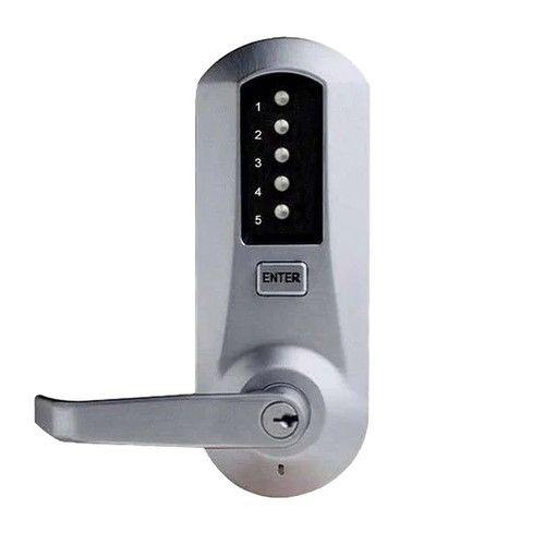 Simplex 5021XS Mechanical Push Button Cylindrical Lever Set, Schlage 'C' Keyway, Winston Lever Set, 2-3/4" Backset, 26D Satin Chrome, Grade 1