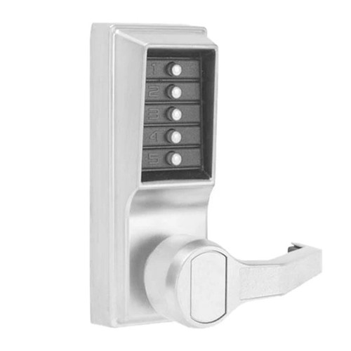 Simplex LR1011 Mechanical Push Button Cylindrical Lever Set, 2-3/4" Backset, 26D Satin Chrome