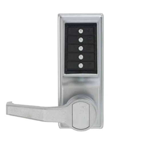 Simplex LL1011 Mechanical Push Button Cylindrical Lever Set, 2-3/4" Backset, 26D Satin Chrome,