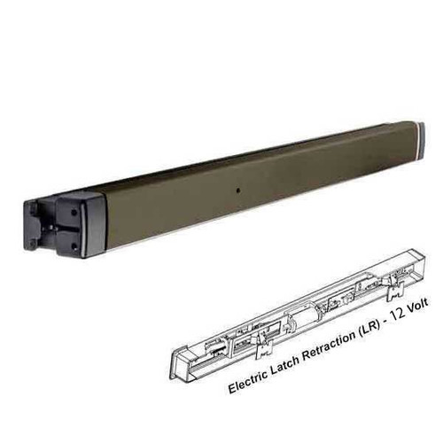 Adams Rite 8802EL Narrow Stile, Electric Rim Exit Device, 36", Anodized Dark Bronze, Electric Latch Retraction (LR), 12 Volt