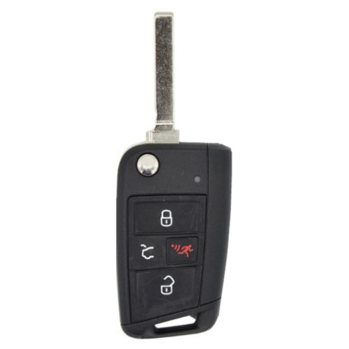 Volkswagen 4 Button Remote Flip Key with Comfort Access NBGFS12P01, 5G0959752BE, 315 MHz - Aftermarket