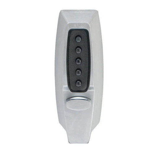 Simplex 7108 Mechanical Pushbutton Deadbolt Keyless Lock, 2 3/8" Backset, Satin Chrome Finish