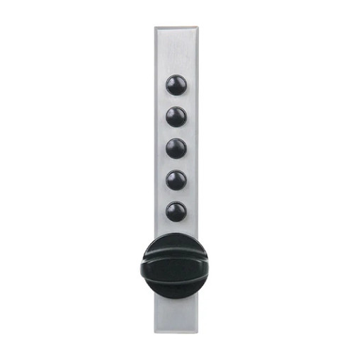 Simplex 9600 Mechanical Pushbutton Deadbolt Cabinet Lock, End Throw, Sheet Metal, Clutch Ball Bearing Knob, Satin Chrome Finish