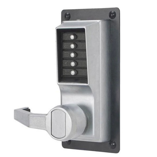 Simplex LLP1010 Mechanical Pushbutton Exit Trim Lever Lock, 2¾" Tailpiece, Satin Chrome, Left Hand / Left Hand Reverse