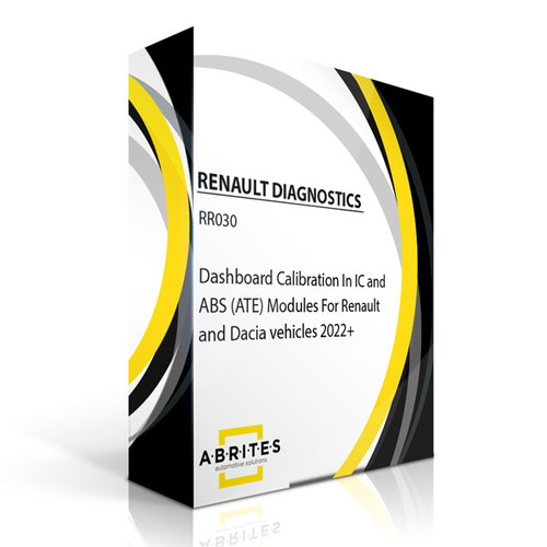 Abrites RR030 Dashboard Calibration in IC and ABS (ATE) Modules for Renault and Dacia vehicles 2022+