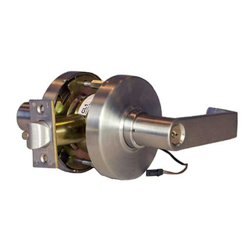 Command Access  Electrified Cylindrical Clutch Lever Set, Fail Safe, Storeroom, L6 Lever, 12/24V, Satin Chrome Finish