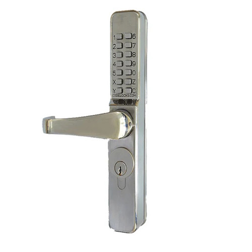 CodeLocks CL465 Mechanical Lock Medium Duty Passage Function Narrow Stile Code Lock, Stainless Steel Finish