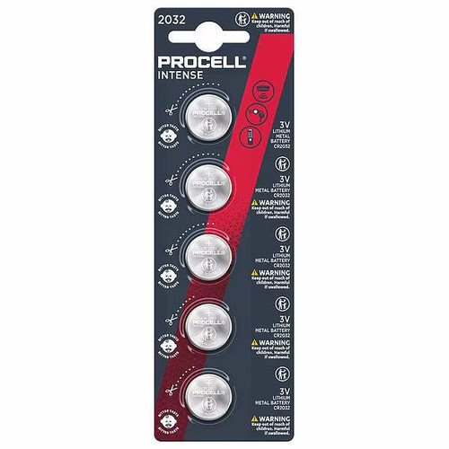 Duracell Procell Lithium Coin Intense CR2032 Coin Battery, 3V, 5 Pack, New