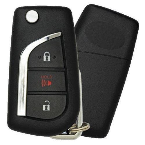 Toyota 3 Button Remote Flip Key Shell Replacement Case MOZB3M2F2L, 89070-F4082 - Aftermarket