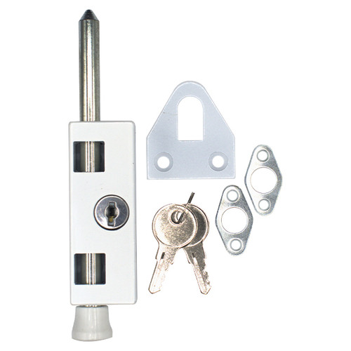 Entry Armor EPL-106-W Keyed Lg Rectangle Patio Door Lock - White