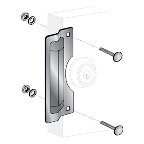 Entry Armor, ELP-210-DU, 7" Center Rose Latch Protector - Duronodic