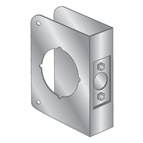 Entry Armor, EWP-120-B, Wrap Around Plate 2-1/8″ Bore – 4″ x 4-1/2″ x 1-3/8″ - Polished Brass