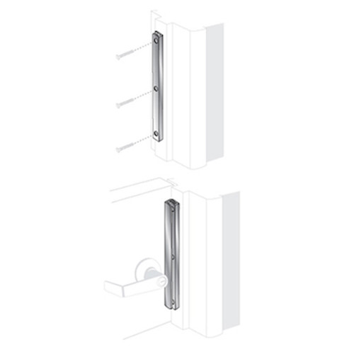 Entry Armor, ELP-110-C, 12" Interlocking Latch Protector - Chrome