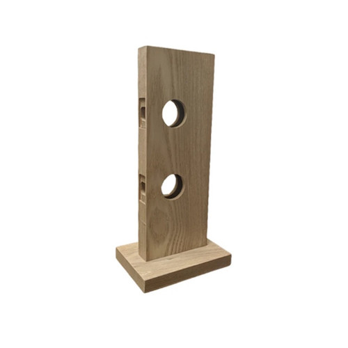 Lock Display with 2 Holes, Natural Wood - Regular Size