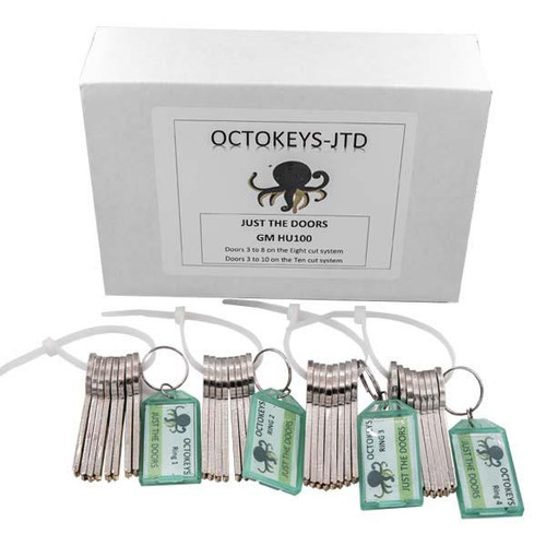 OCTO KEYS OCTOKEYS - JUST THE DOORS - GM 10 Cut Laser Keys To Unlock Doors - Try-out Set of 32 Keys Auto Tools