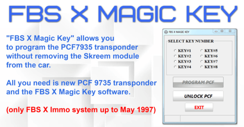 MBE Engineering FBS X MAGIC KEY Software for Mercedes PCF7935 Transponders Our Automotive Brands
