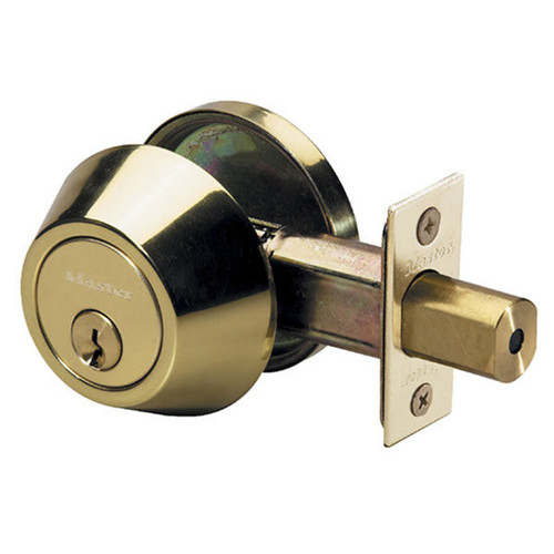 Master Lock Master Lock DS0603KA4 Single Cylinder Deadbolt KW1 - Grade 3 - Polished Brass Our Hardware Brands