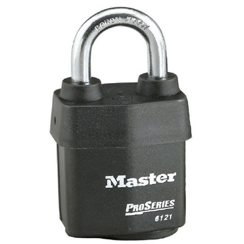 Master Lock #6121 2-1/8 in Wide ProSeries Weather Tough Laminated Steel Pin Tumbler Padlock - Without Cylinder