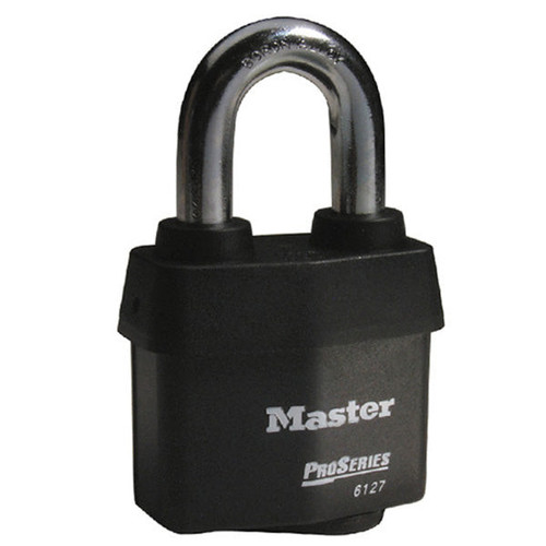 Master Lock #6127 2-5/8 in Wide ProSeries Weather Tough Laminated Steel Pin Tumbler Padlock - Without Cylinder