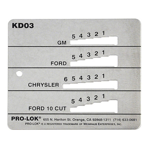 PRO-LOK PRO-LOK Key Decoder-GM, Chrysler, Ford & 10-cut Tools