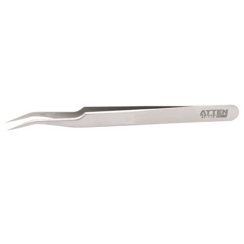 ATTEN AT-115 Non-Magnetic Stainless Steel Tweezers Anti-Static (4.84 inches)