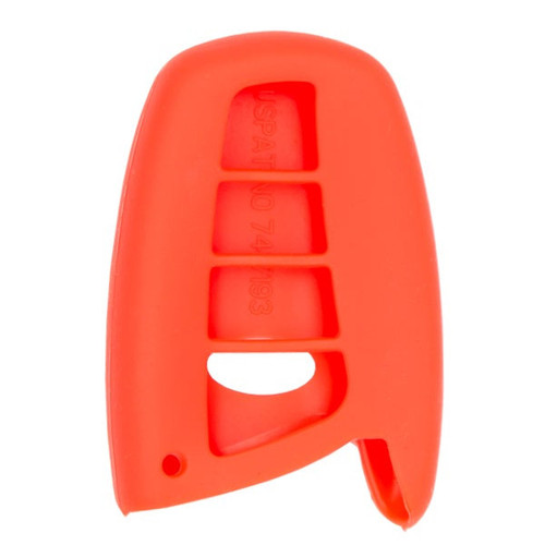 Replacement Silicone Jacket Keyless Remote Cover HYKIK54 for Hyundai 4 Button Smart Key FCC ID: SY5DMFNA04 - Red