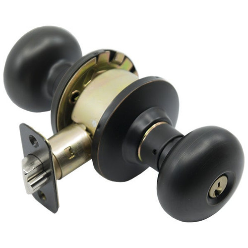 PLS PLS K353P Grade 3 Plymouth Style Door Knob ADJ - ENTRY - KW1 - K2 - Aged Bronze 11P Our Hardware Brands