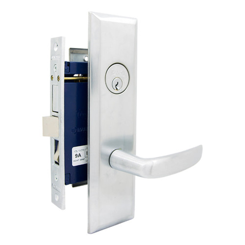 Marks USA MARKS 9NY96A Mortise Lever Lockset New Yorker - Entrance - Satin Chrome - Right Hand Door Hardware