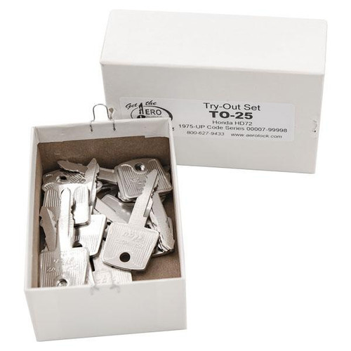 Aero Lock HD72 Tryout Keys Set For Honda ATV and Motorcycles - 16 Keys