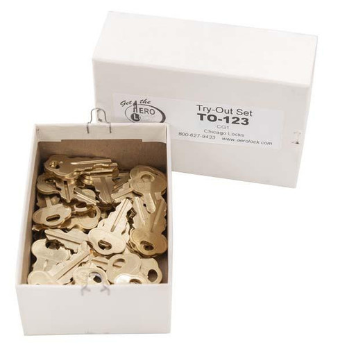 Aero Lock Aero Lock CG1 Tryout Keys For Chicago Double-Sided Wafer Locks and Vending Machine Locks - 50 Keys Try-out Keys