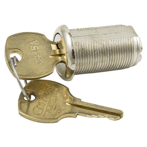 Compx C8073 Disc Tumbler Cam Lock - 1-3/16" C415A Keyed Alike, 14A Bright Nickel