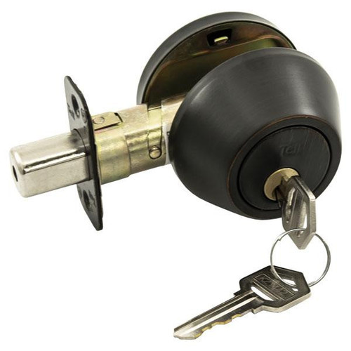 TELL TELL PRO LINE Single Cylinder Dead Bolt Grade 3 KW1 - Aged Bronze 11 Our Brands