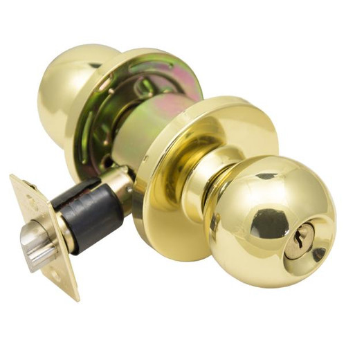 TELL TELL PRO LINE K2053 Grade 2 Cylindrical Door Knob - KA4 - Entry - Bright Brass US3 Door Hardware