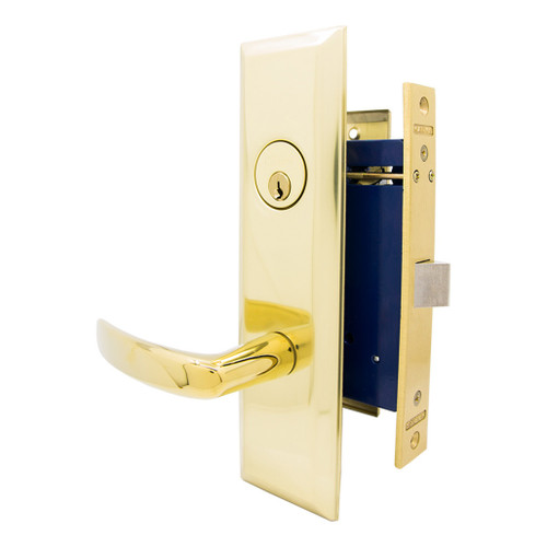 Marks USA MARKS 9NY96A Mortise Lever Lockset New Yorker - Vestibule - Polished Brass - Left Hand Mortise Locksets