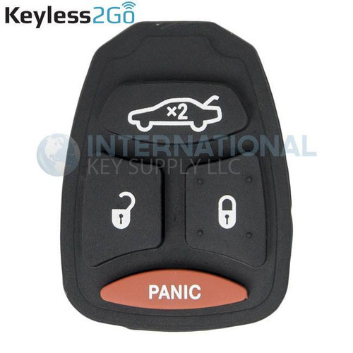 Keyless2Go Replacement 4 Button Pad for Dodge Chrysler Jeep - BIG buttons Shells