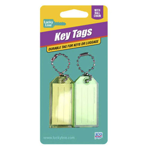Lucky Line Lucky Line ID Key TAG With Ball CHAIN ASSORTED - 2 Pcs - CARDED Shop Hardware