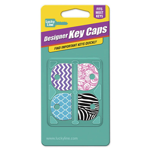 Lucky Line Lucky Line DESIGNER CAPS ASSORTED - 4 Pcs - Carded Key Identifiers