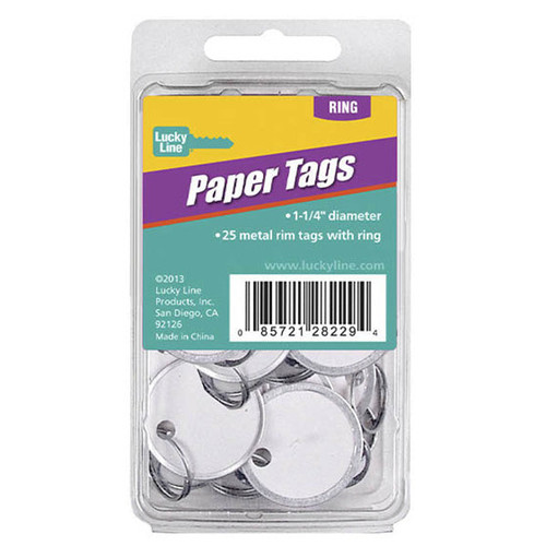 Lucky Line Lucky Line 1-1/4 Paper Tag With Ring - 25 Pcs - Clamshell Lucky Line