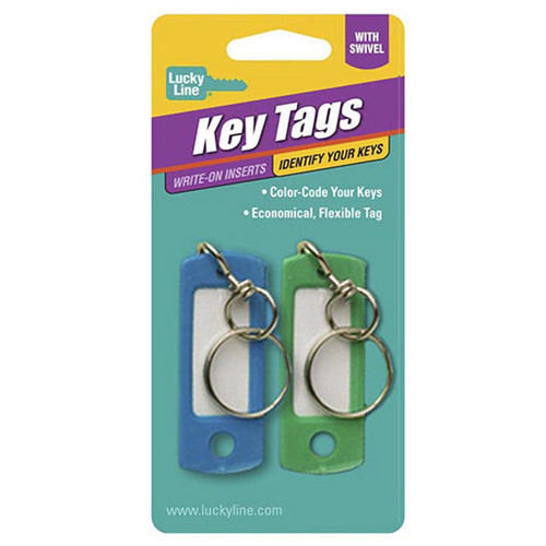 Lucky Line Lucky Line Key Tag with Swivel Ring ASSORTED - 2 Pcs - Carded Our Hardware Brands