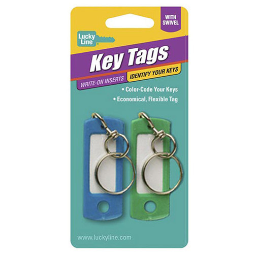 Lucky Line Lucky Line Key Tag with Swivel Ring ASSORTED - 2 Pcs - Carded Our Hardware Brands