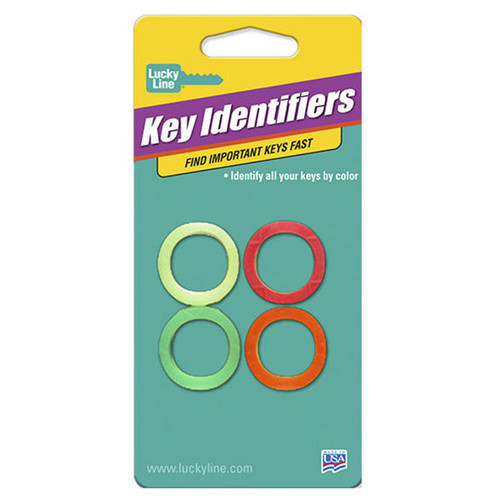 Lucky Line Lucky Line Medium Key Identifier ASSORTED NEON - 4 Pcs - Carded Lucky Line