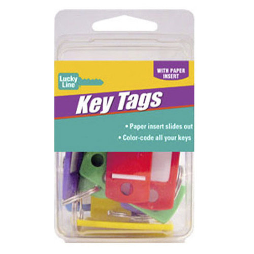 Lucky Line Lucky Line ID Key Tag with Ring ASSORTED - 12 Pcs - CLAMSHELL Lucky Line