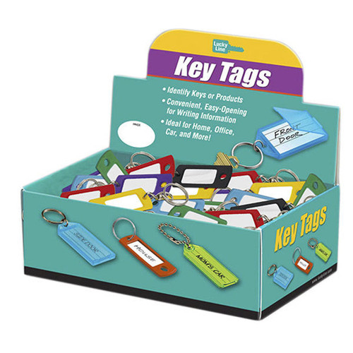 Lucky Line ID Key Tag with Swivel Ring ASSORTED - 200 Pcs - Display Box