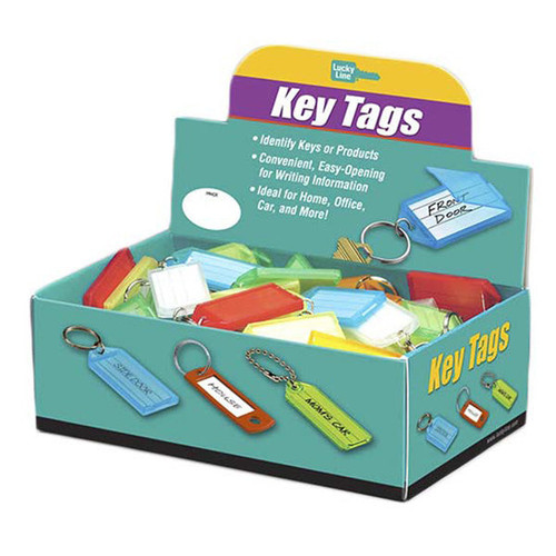 Lucky Line Lucky Line ID Key Tag with Ring ASSORTED - 200 Pcs - Display Box Lucky Line
