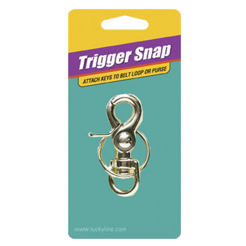 Lucky Line Lucky Line TRIGGER SNAP With Split Key Ring Nickel-Plated Zinc - 1 Pcs - Carded Key Snaps