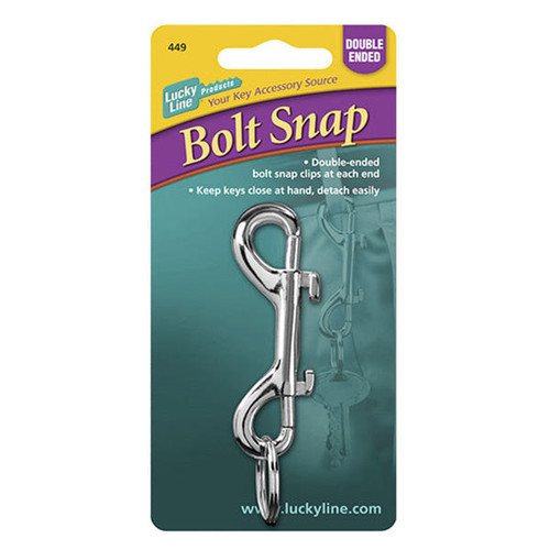 Lucky Line Lucky Line Double Ended Bolt Snap With Split Key Ring - 1 Pcs - Carded Key Tags, Chains & Rings